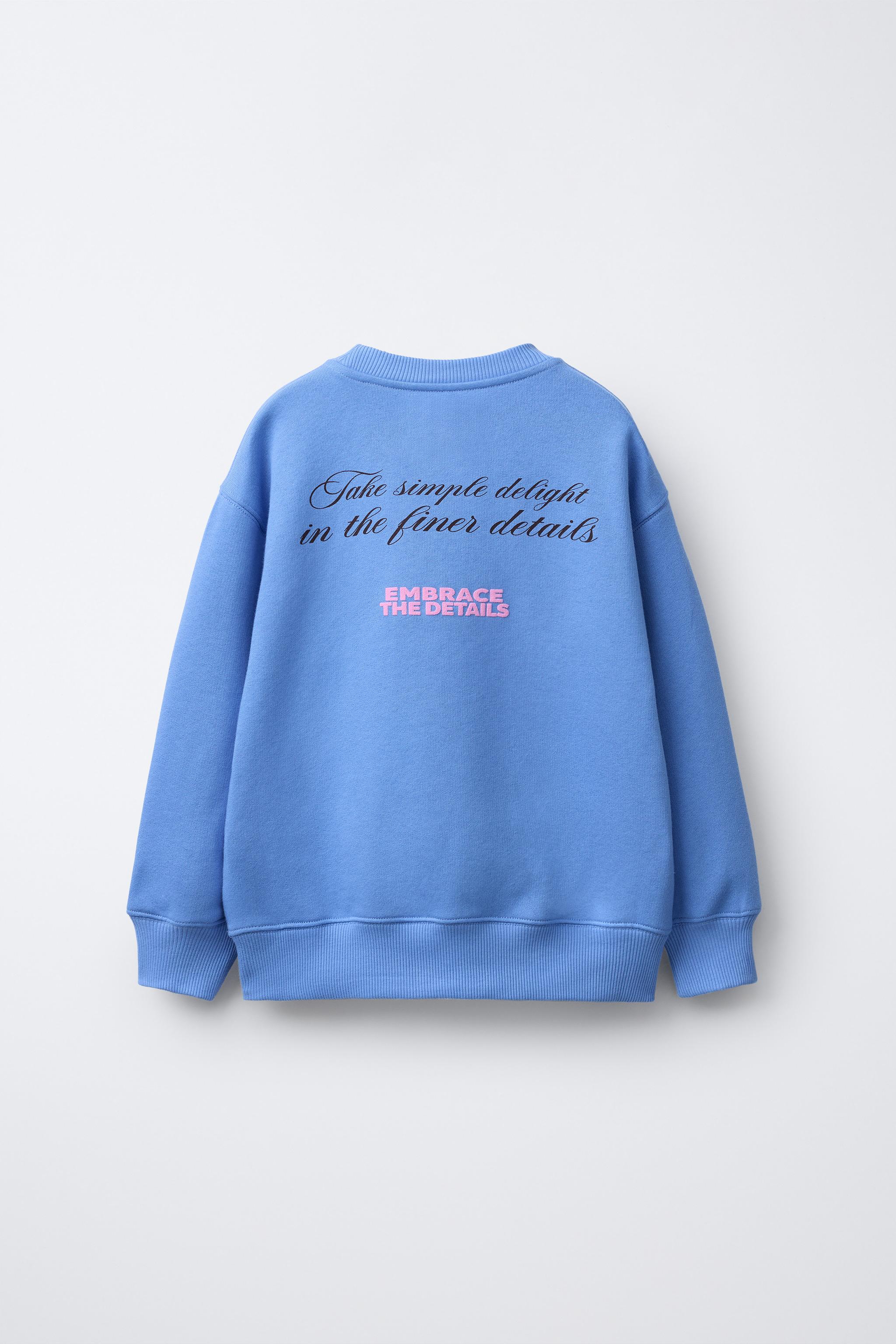 BEAR AND TEXT PRINT SWEATSHIRT